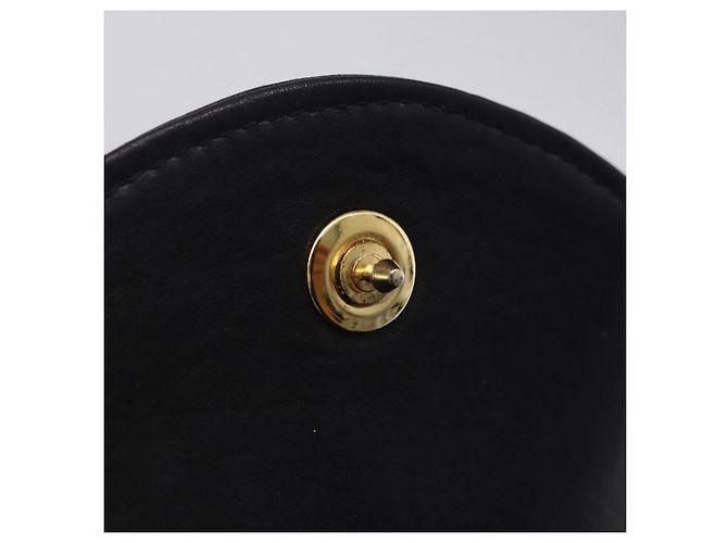 Borsa vita CHANEL COCO Mark Chain in pelle d'agnello nera e oro CC Auth bs18653 Nero D'oro - vista 17