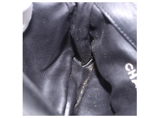 Borsa vita CHANEL COCO Mark Chain in pelle d'agnello nera e oro CC Auth bs18653 Nero D'oro - vista 22