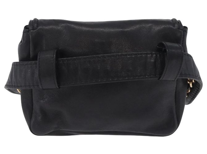 Borsa vita CHANEL COCO Mark Chain in pelle d'agnello nera e oro CC Auth bs18653 Nero D'oro - vista 3