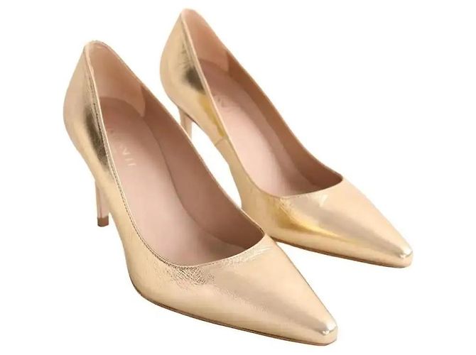 Décolleté Lk Bennett Floret in pelle dorata D'oro - vista 3