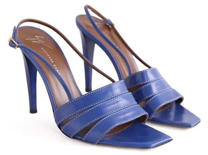 Décolleté Giuseppe Zanotti in pelle blu - vista 3