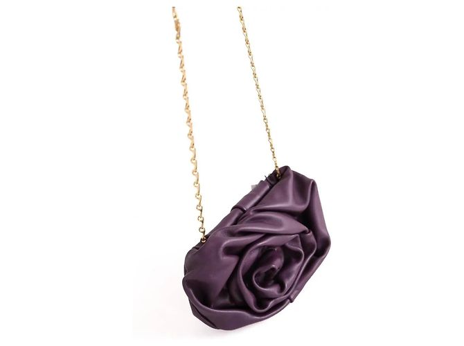 Mini mala de mão Burberry em couro roxa Roxo - vista 2