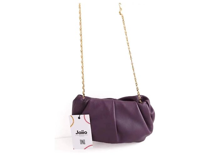 Mini mala de mão Burberry em couro roxa Roxo - vista 3