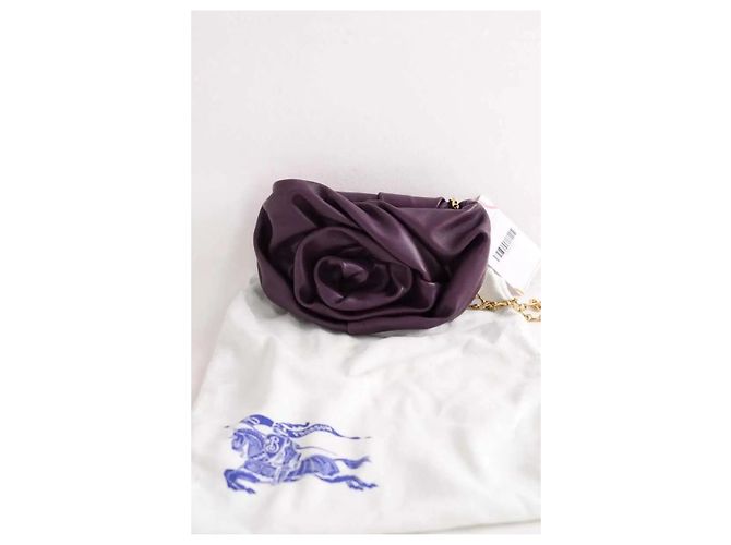 Mini mala de mão Burberry em couro roxa Roxo - vista 5