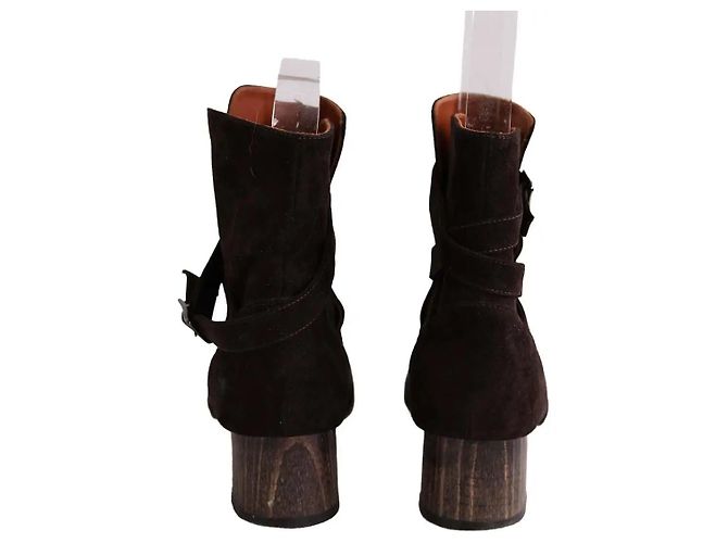 Botas con hebilla Michel Vivien en ante marrón Castaño - vista 2