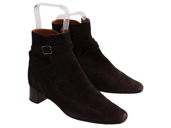 Botas con hebilla Michel Vivien en ante marrón Castaño - vista 3