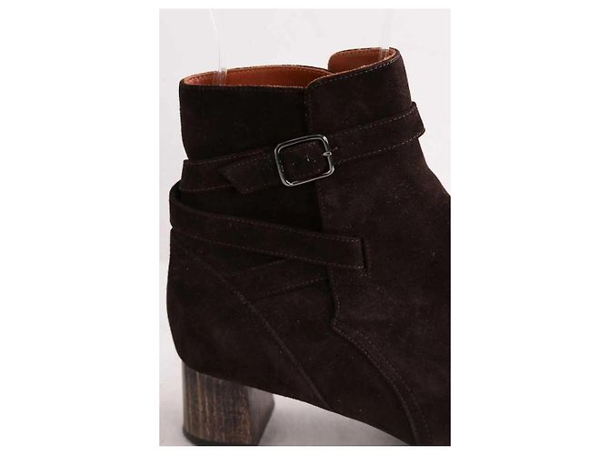 Botas con hebilla Michel Vivien en ante marrón Castaño - vista 4