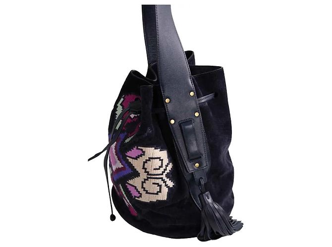Isabel Marant Borsa a secchiello Silano blu navy - vista 2