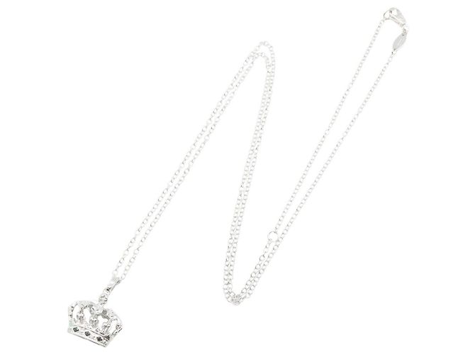 Collana Dolce & Gabbana Crown Black Diamond Nero Argento - vista 2