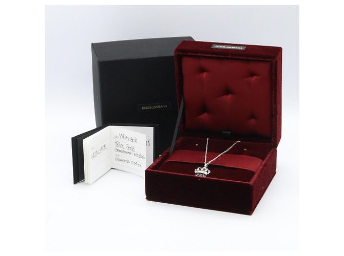 Collana Dolce & Gabbana Crown Black Diamond Nero Argento - vista 7