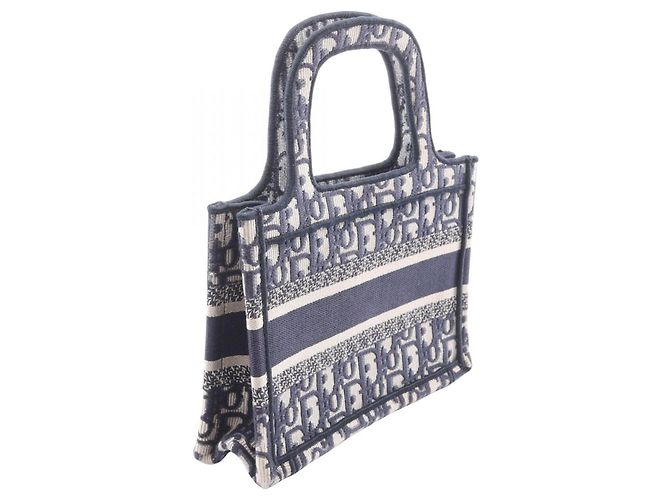 Borsa a mano Christian Dior Dior BOOK TOTE Mini Crudo Blu navy - vista 2
