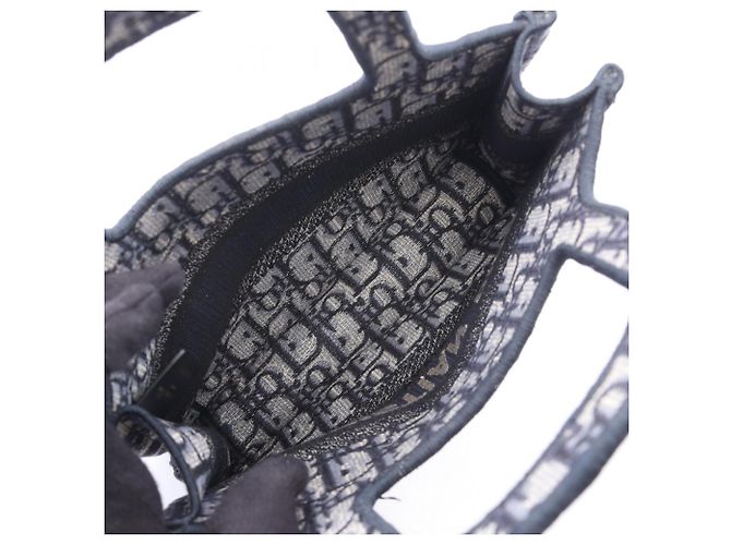 Borsa a mano Christian Dior Dior BOOK TOTE Mini Crudo Blu navy - vista 3