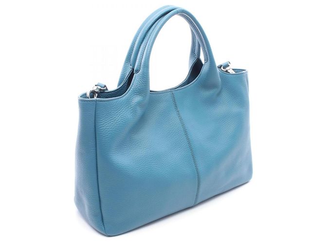 Borsa Shopping Tod's Alf Piccola 2Way Tote Blu - vista 2