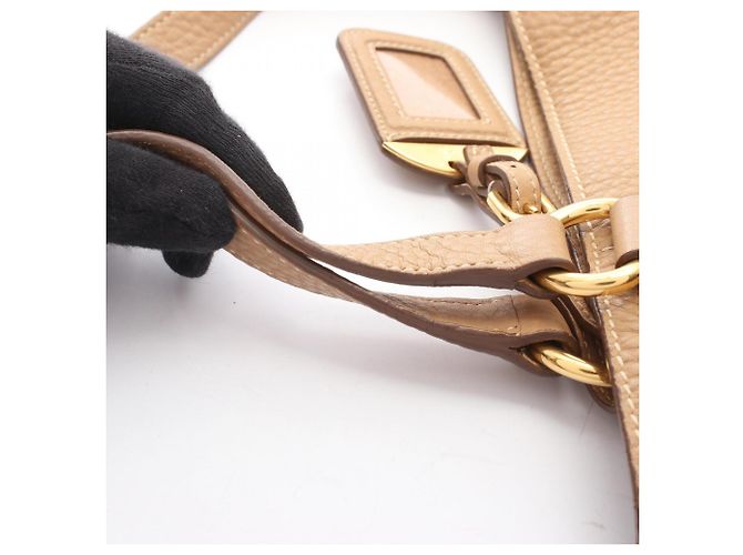 Bolso Tote Prada de piel beige - vista 17