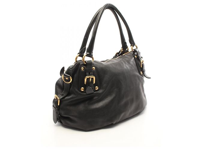 Borsa a mano 2-Way Prada PRADA con logo in metallo Nero - vista 2