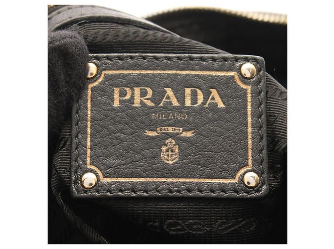 Borsa a mano 2-Way Prada PRADA con logo in metallo Nero - vista 4