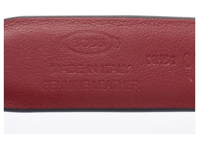 Tod's T-Timeless Wendelgürtel aus Leder mit goldfarbenen Details Schwarz Bordeaux - Ansicht 4