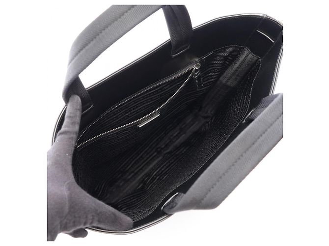 Borsa Tote Prada in pelle nera Nero - view 3