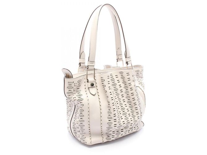 Borsa Tod's Flower - Borsa a mano in pelle bianca Bianco - vista 2