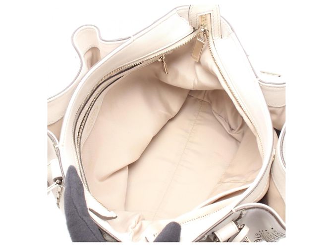 Borsa Tod's Flower - Borsa a mano in pelle bianca Bianco - vista 3