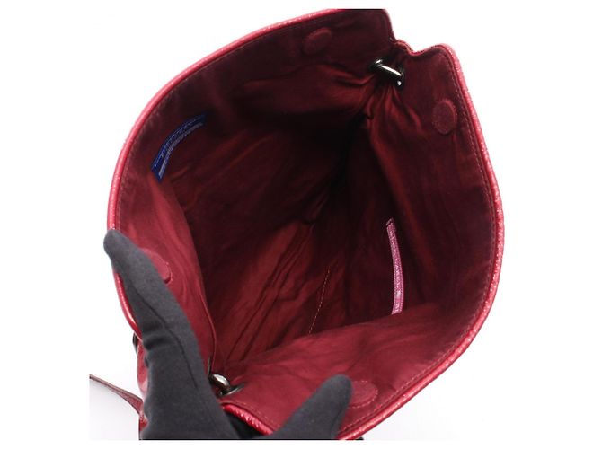 Borsa Burberry in pelle verniciata rossa Rosso - vista 3