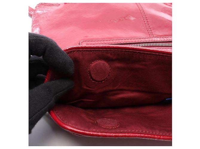 Borsa Burberry in pelle verniciata rossa Rosso - vista 5