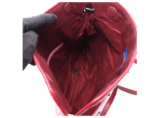 Borsa Burberry in pelle verniciata rossa Rosso - vista 6