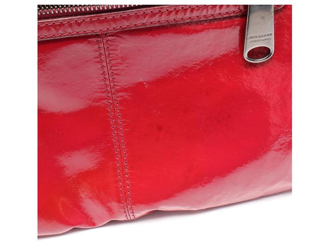 Borsa Burberry in pelle verniciata rossa Rosso - vista 7