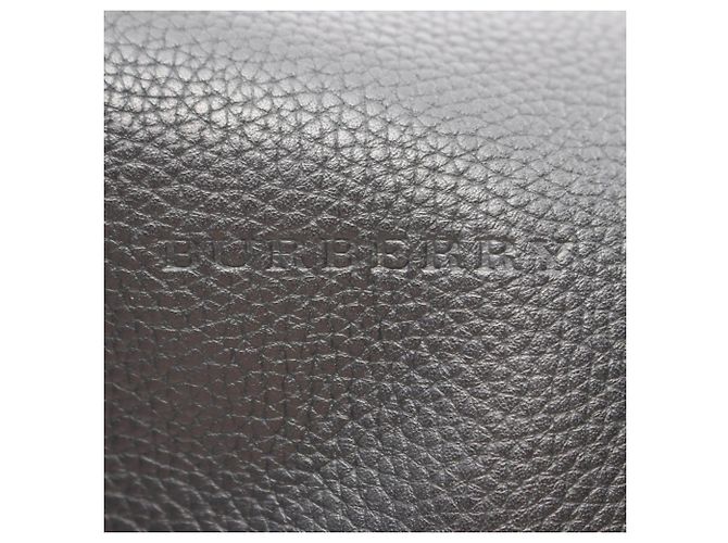 Borsa a tracolla Burberry in pelle nera con coulisse Nero - vista 4