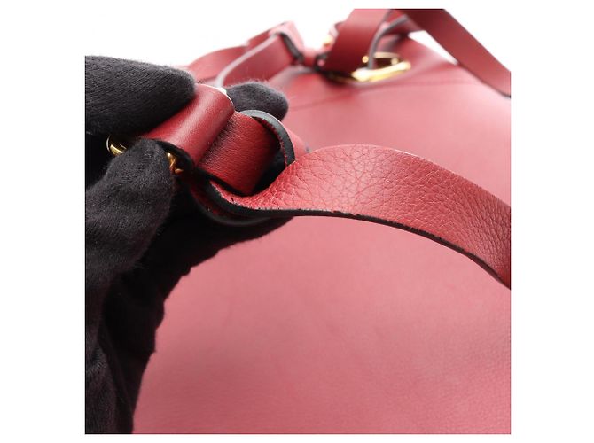 Zaino/Borsa Burberry in pelle rossa con coulisse Rosso - vista 11