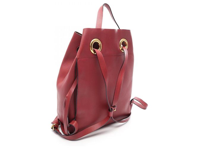 Zaino/Borsa Burberry in pelle rossa con coulisse Rosso - vista 2