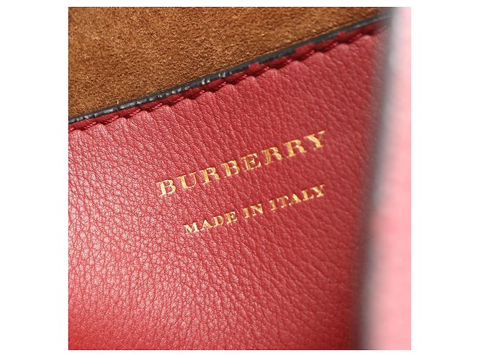 Zaino/Borsa Burberry in pelle rossa con coulisse Rosso - vista 4