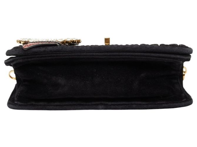 Borsa a tracolla con catena Miu Miu Matelassé Bijou Nero - vista 3