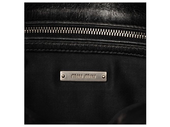 Borsa Miu Miu in pelle nera e strass Nero - vista 5