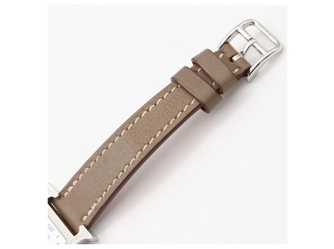 Hermès Hermes H-Watch Mini Armbanduhr Diamant-Lünette - Ansicht 15