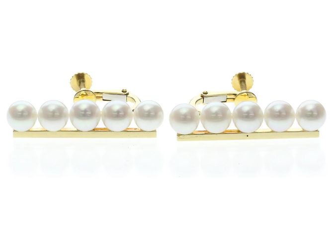 Orecchini a clip Tasaki Balance Plus Pearl Yellow Gold - vista 3