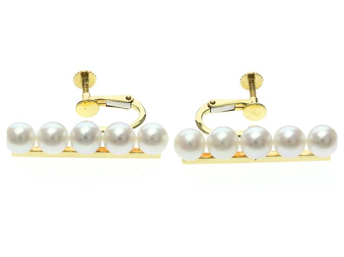Orecchini a clip Tasaki Balance Plus Pearl Yellow Gold - vista 4
