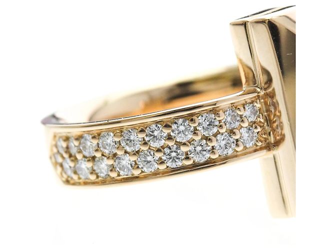 Autre Marque Tiffany T One Ring Breit mit Diamanten in Roségold Golden - Ansicht 11