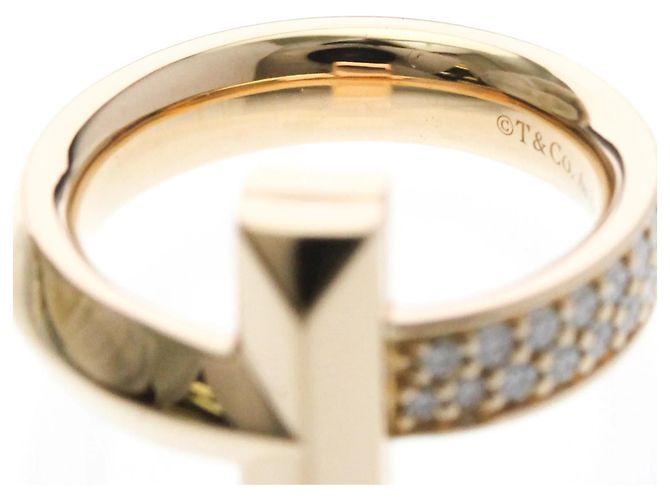 Autre Marque Tiffany T One Ring Breit mit Diamanten in Roségold Golden - Ansicht 5