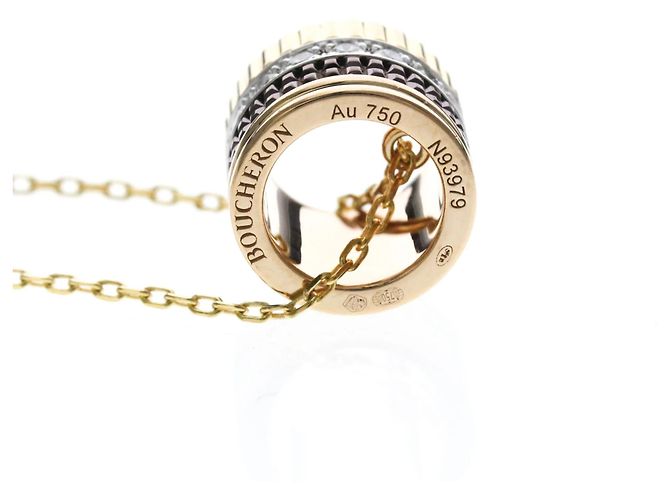 Colar com pingente Boucheron Quatre Classic Prata Dourado - vista 3