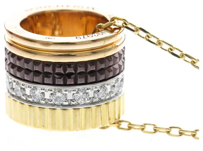 Colar com pingente Boucheron Quatre Classic Prata Dourado - vista 5