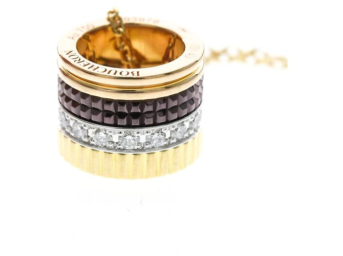 Colar com pingente Boucheron Quatre Classic Prata Dourado - vista 6