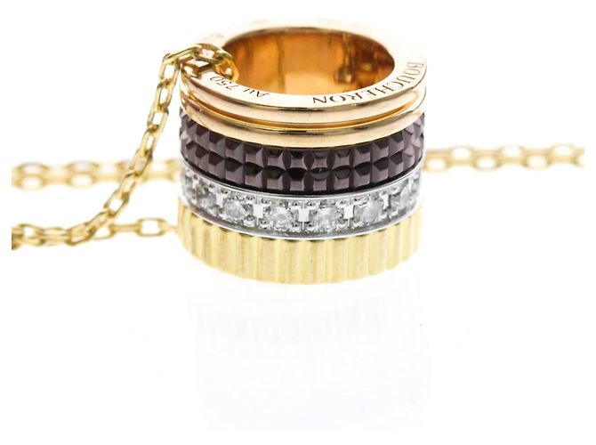 Colar com pingente Boucheron Quatre Classic Prata Dourado - vista 7