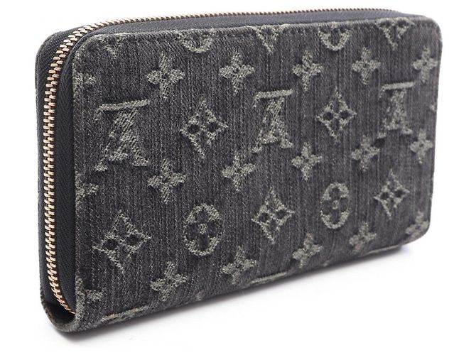 Zippy Louis Vuitton Monogram Denim Long Wallet Black - view 2