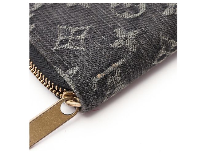 Zippy Louis Vuitton Monogram Denim Long Wallet Black - view 9
