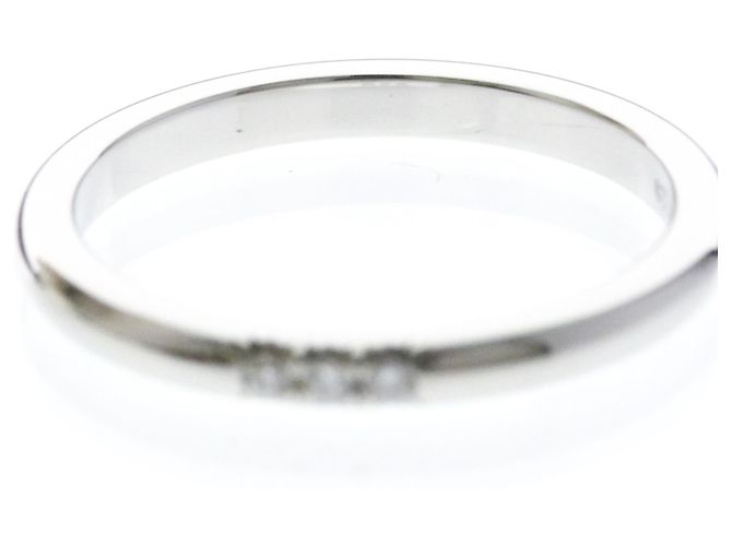 Autre Marque Tiffany Forever Ehering 3P Diamanten in Platin Silber - Ansicht 5
