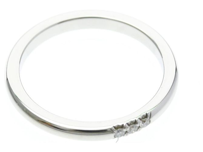 Autre Marque Tiffany Forever Ehering 3P Diamanten in Platin Silber - Ansicht 9