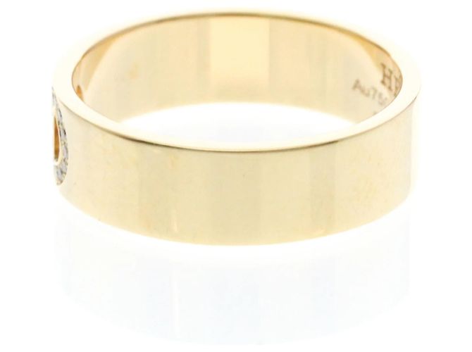 Ring Hermès Bague Hermes H Dunkle Diamond Doré - vue 2