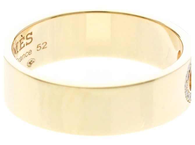 Ring Hermès Bague Hermes H Dunkle Diamond Doré - vue 7