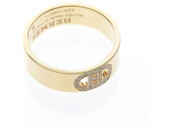 Ring Hermès Bague Hermes H Dunkle Diamond Doré - vue 8